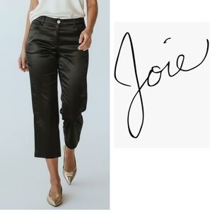 Joie Midnight Black Satin Trousers